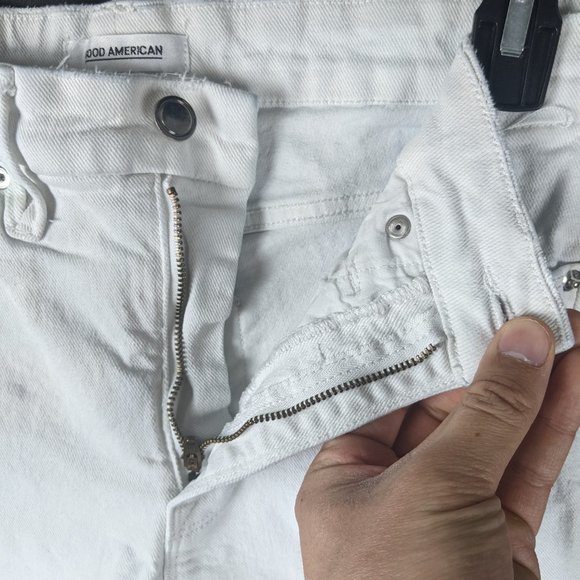 Good American Jeans Women 6 Good Curve White Denim High Rise Straight Ankle - Picture 15 of 16